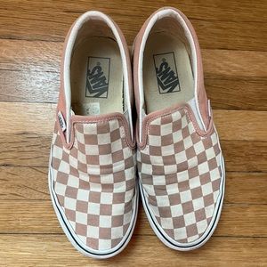 Pink Checkerboard Slip-On Vans